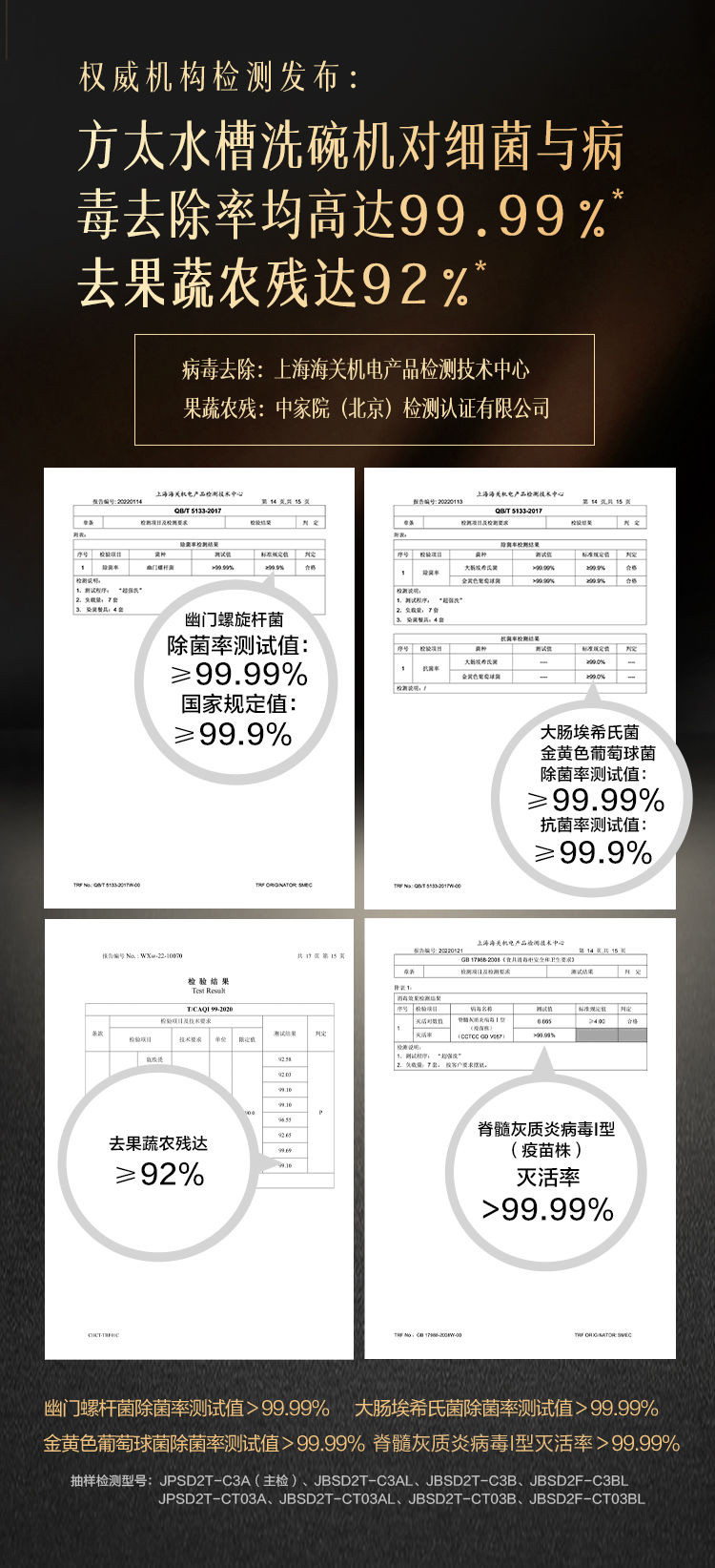 方太／FOTILE 水槽洗碗机家用加强除菌