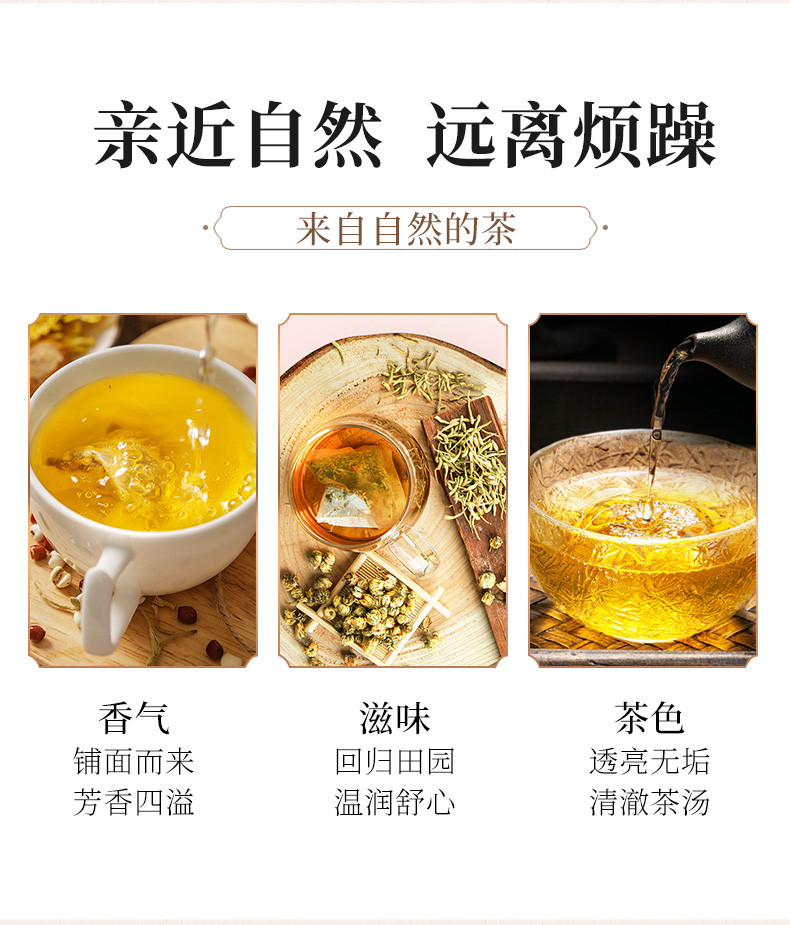 买1发2】固本堂菊花枸杞决明子茶桂花胎菊金银花茶组合清养生茶包肝150g