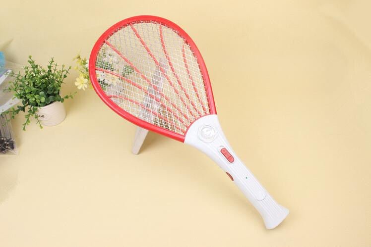新款贝壳带LED灯充电式电蚊拍 三层网面耐用多功能款