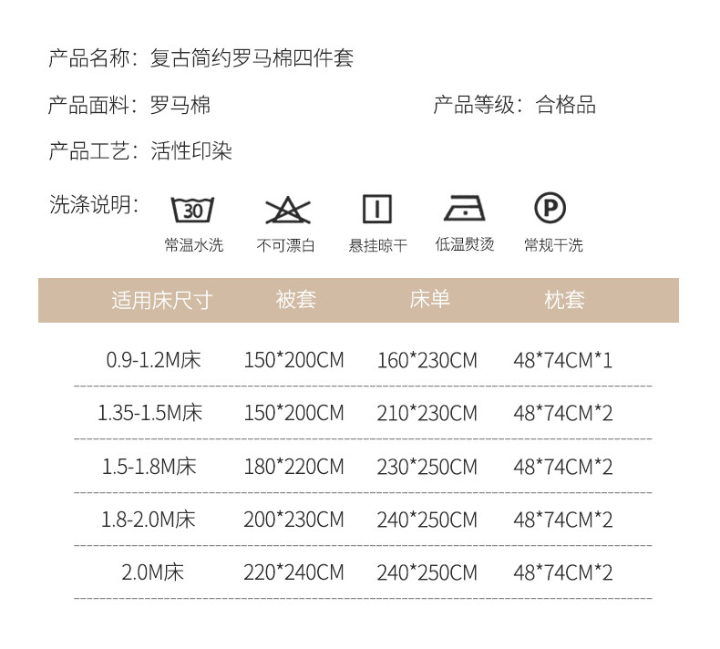 雅乐巢/GAGKUNEST罗马棉四件套水洗棉床单被套复古简约三件套宿舍单人被罩棋盘格1.5床双人