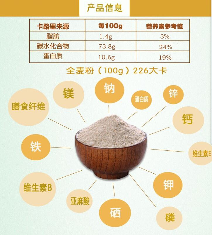 （扶贫助农）2019新季临沂馆沂南孔明农庄黑小麦石磨全麦面粉5斤袋装