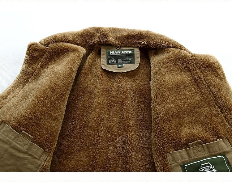 吉普盾 男士加厚保暖棉衣冬装加绒纯色宽松休闲棉服外套6803