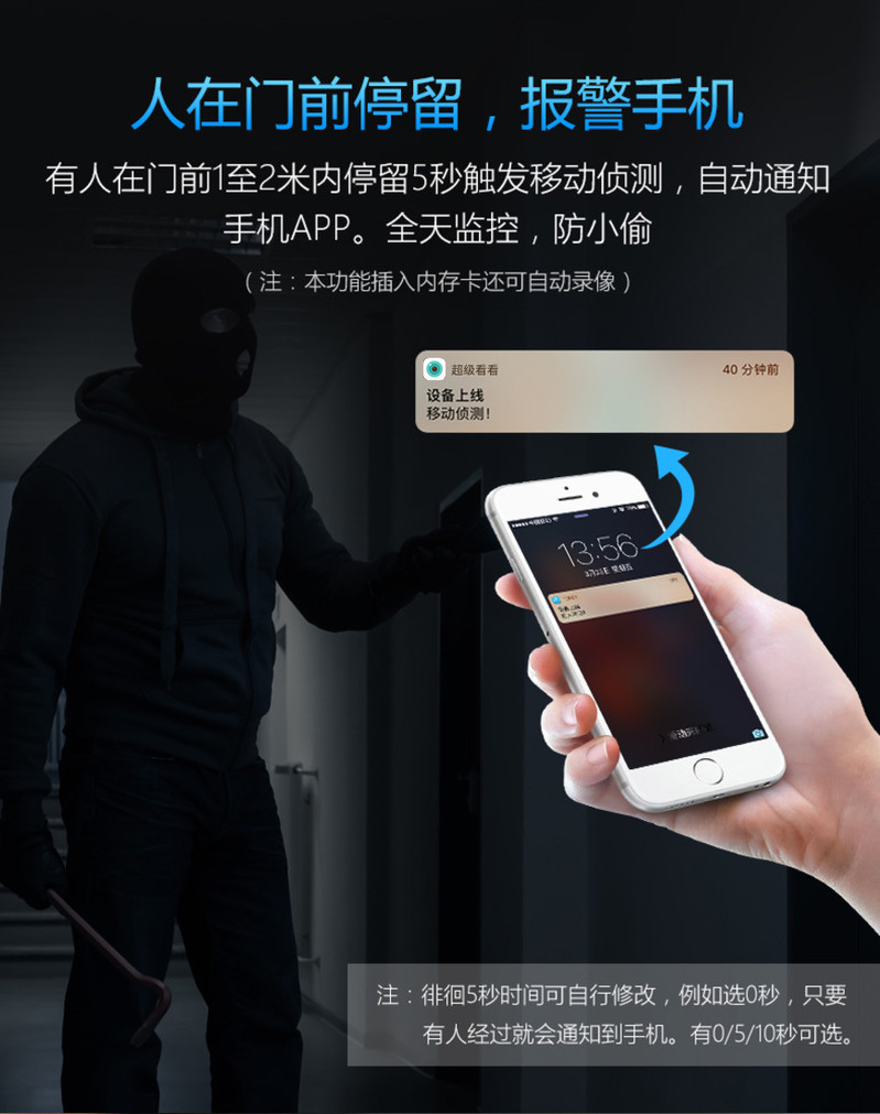 可视门铃无线wifi远距离电子门镜免打孔家用对讲智能监控器