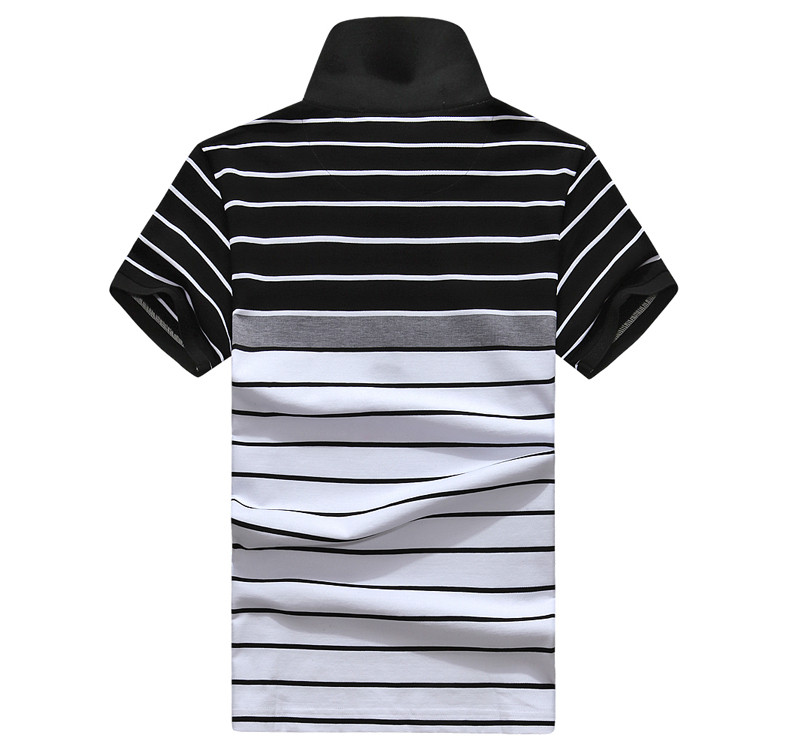 夏季2020短袖T恤男横条半袖衫休闲条纹POLO衫商务男装