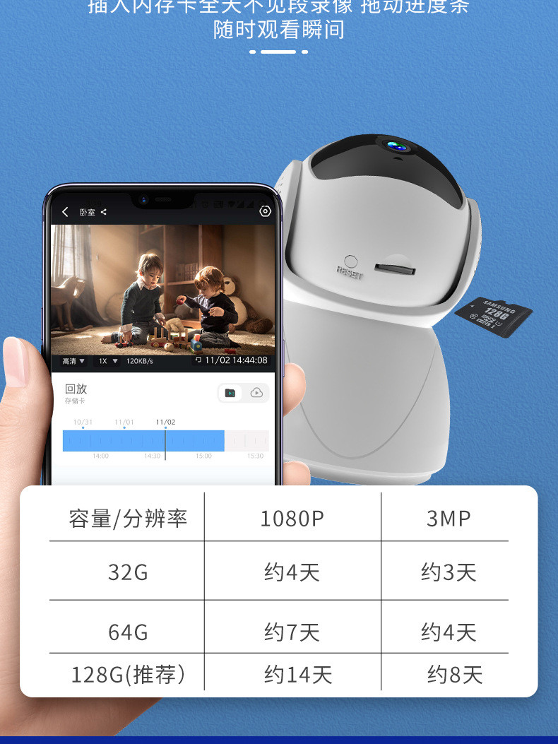 5G监控摄像头1080高清网络家用监控器wifi双频无线室外监控摄像头