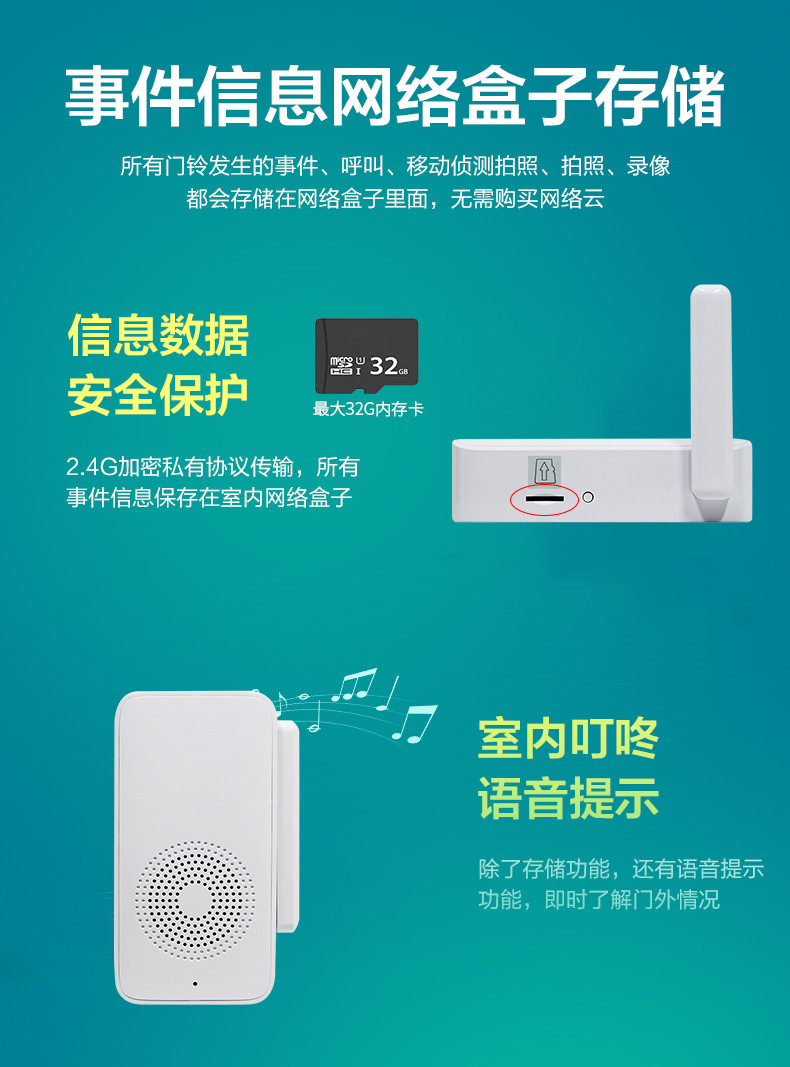 无线感应门铃 家用低功耗无线wifi智能可视门铃 wifi可视电子猫眼