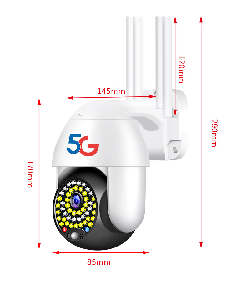 360全景无线监控高清夜视5G双频摄像头智能跟踪防水手机远程报警