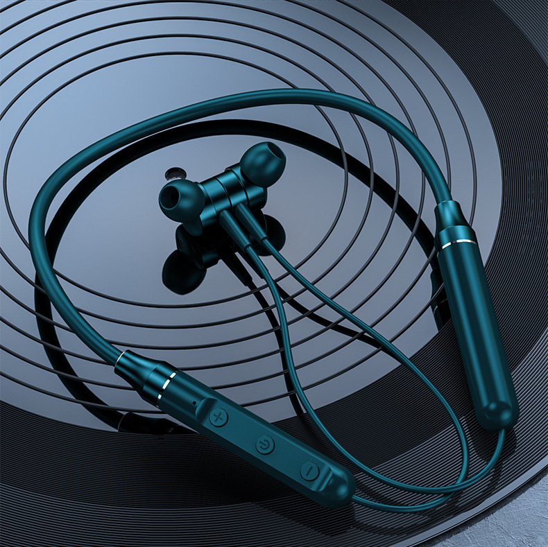 小天羊 新款颈挂式蓝牙耳机 5.1无线运动入耳式磁吸硅胶挂脖蓝牙耳机