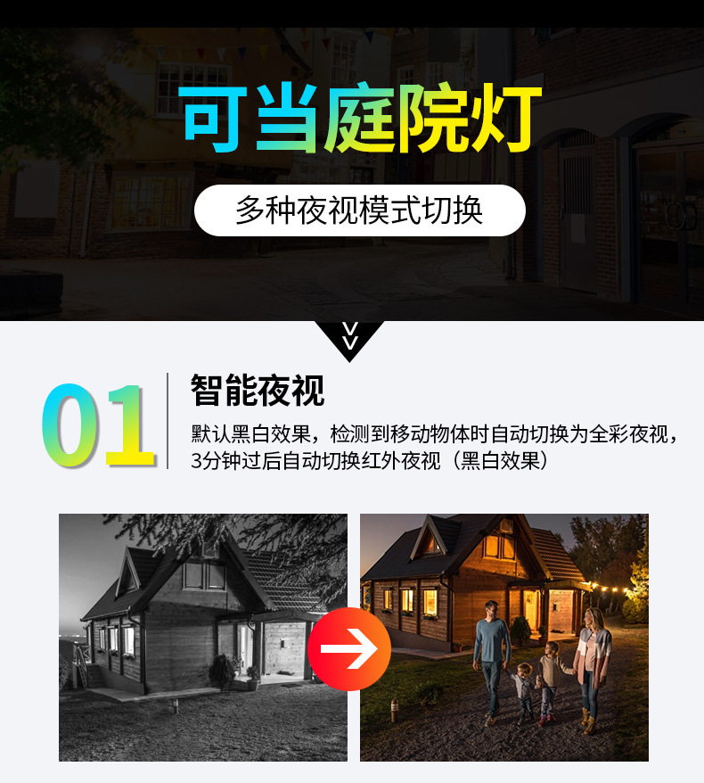 摄像头WiFi球机摄像头300万高清室外监视器手机远程监控