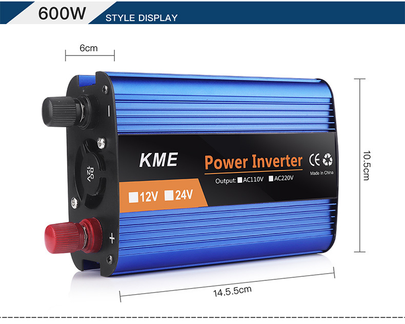 智能车载家用逆变器12V24v转220v转220户外太阳能光伏车载转换器