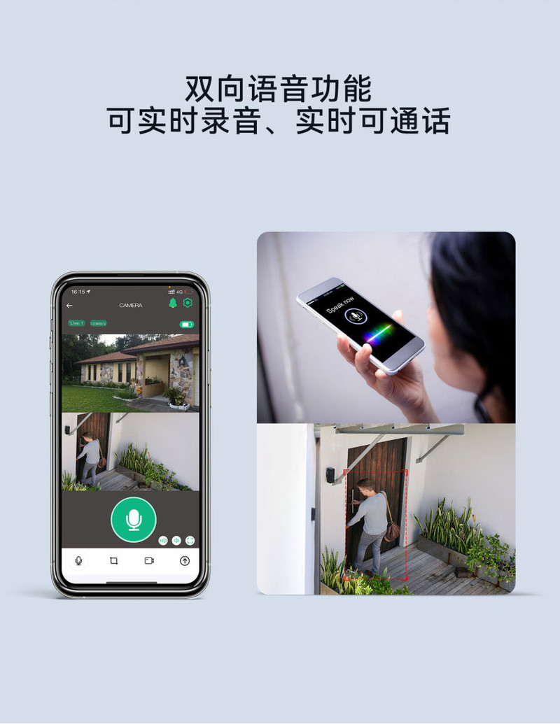 800万无线WiFi双目摄像机 跨境4G太阳能监控10倍变焦双摄像头