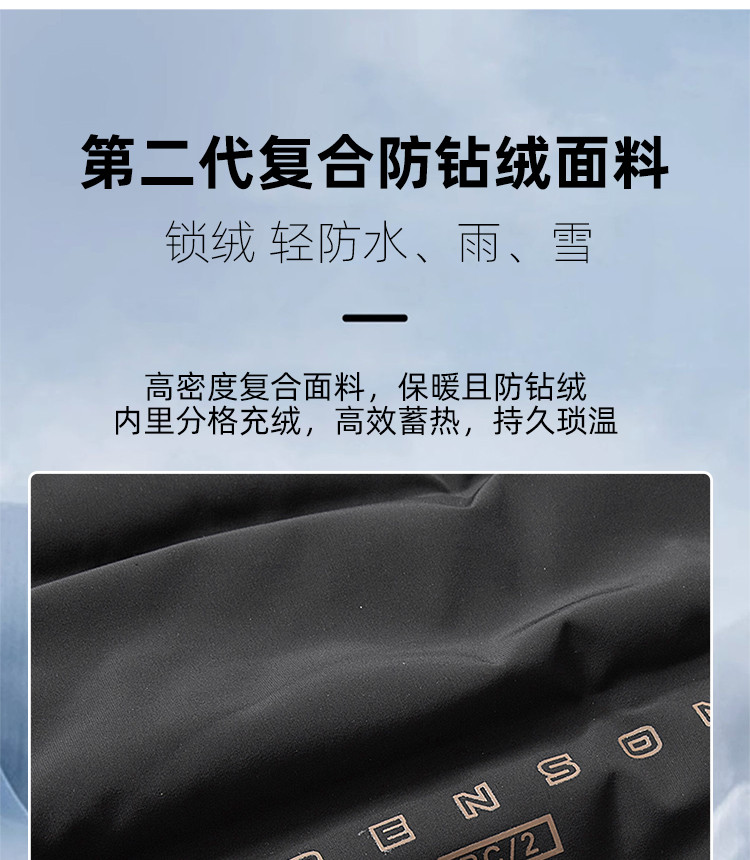 莱诗伯特 新款秋冬羽绒服男中长款脱卸帽休闲保暖82309