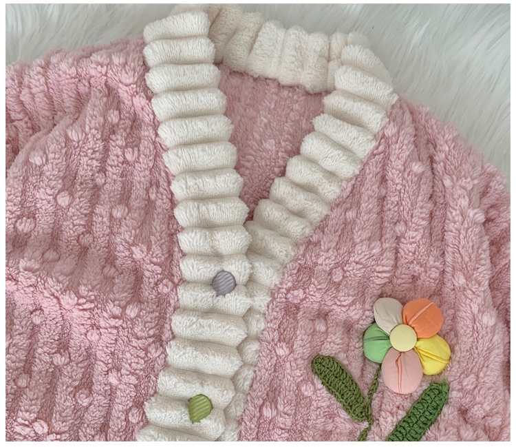  卡欧澜 珊瑚绒睡袍女冬季新款可爱甜美风舒适保暖