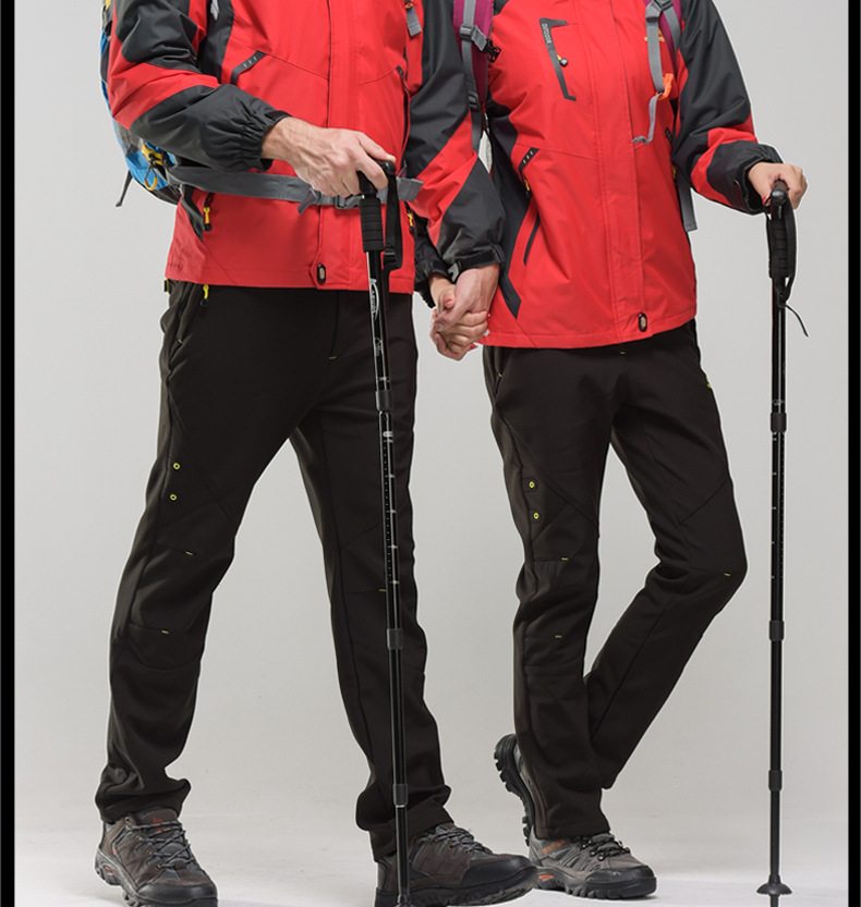 吉普盾 冬季三合一冲锋衣两件套装男户外情侣加绒内胆滑雪服