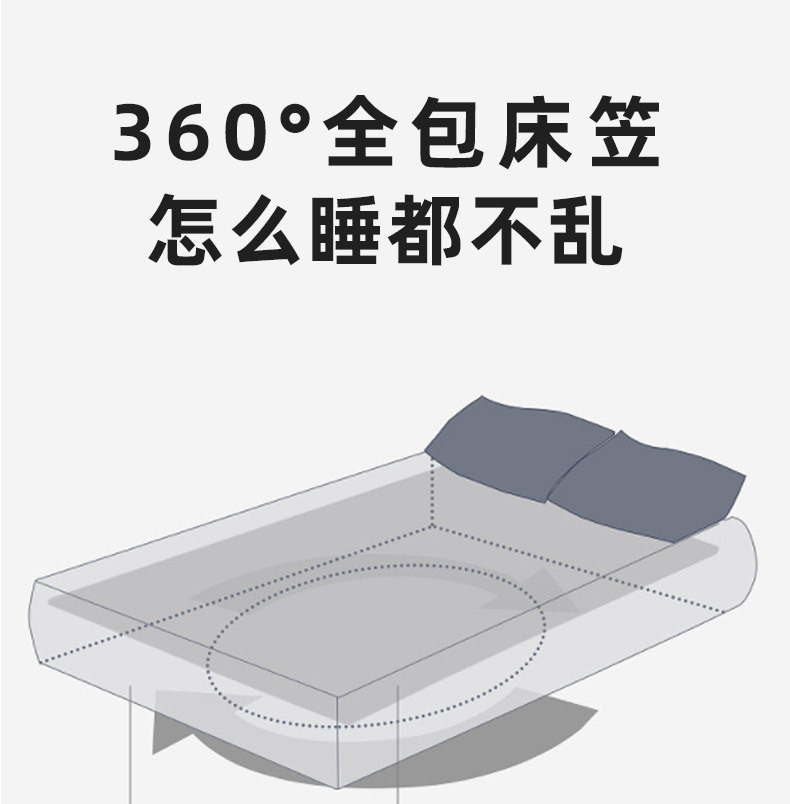 暖西施 夏季床笠款冰丝席三件套a类床罩高级感床套床垫保护罩乳胶席