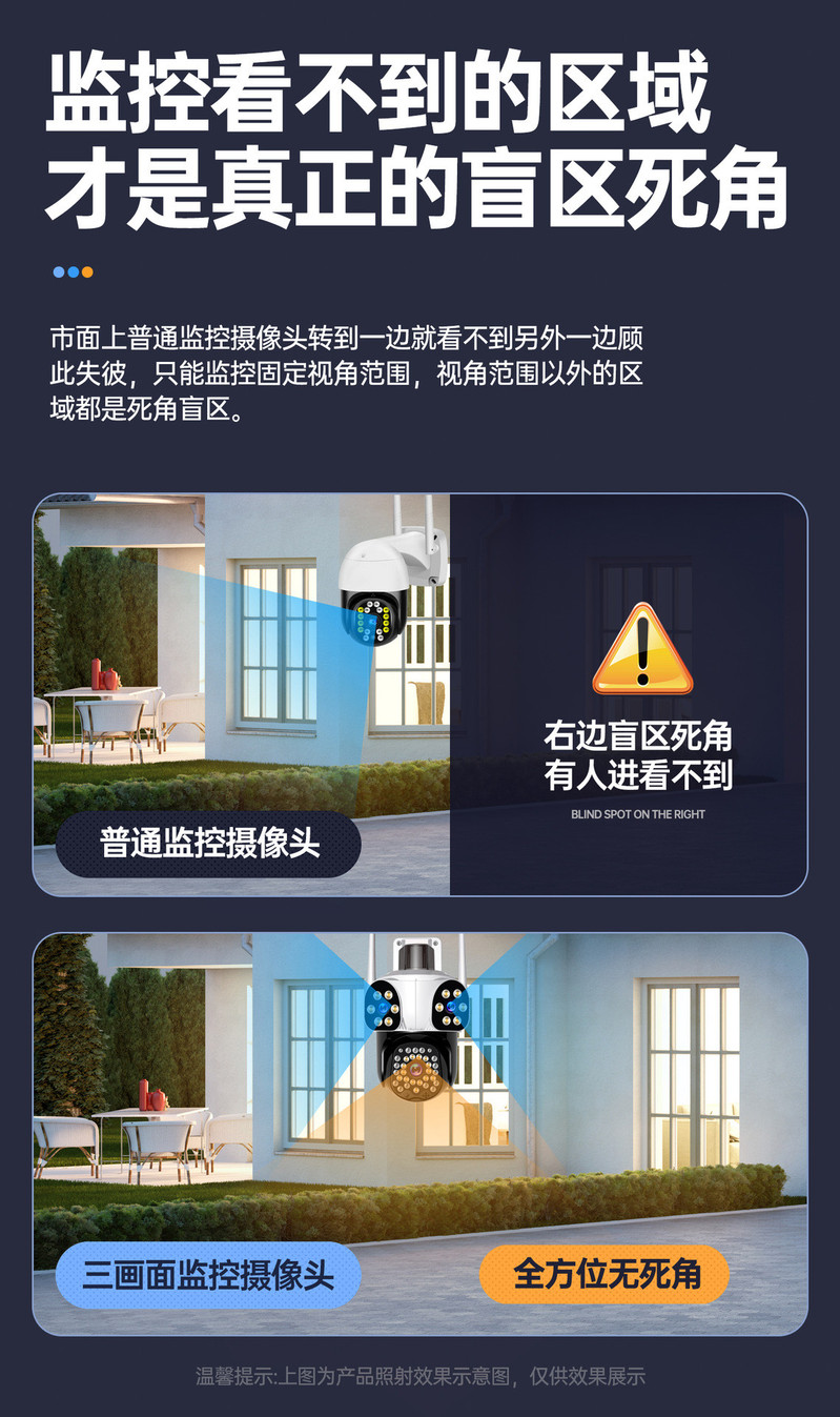 睿威仕 360度全景摄影高清夜视摄像头无线户外家用远程手机室外4G