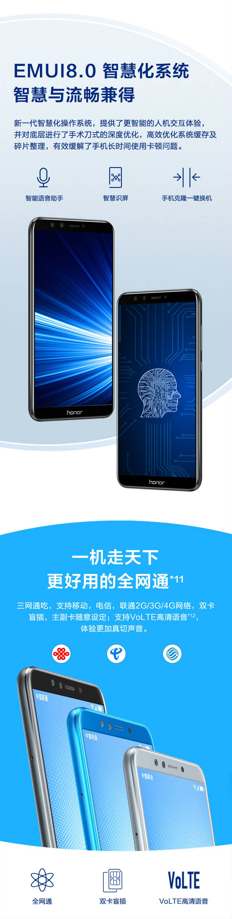 【湖南馆】华为/HUAWEI 荣耀9青春版 全网通手机 标配版 3GB+32GB