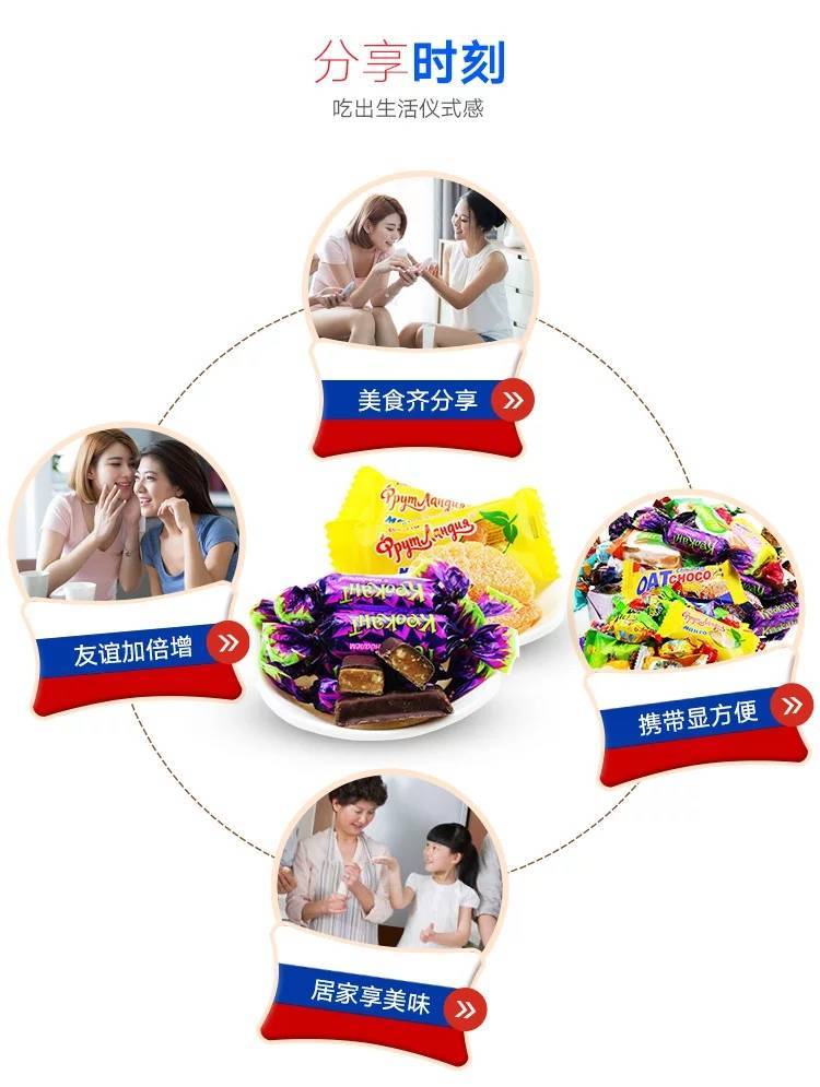 【混合糖果试吃装】【黑河】俄罗斯进口零食年货混合散装喜糖批发500g包邮