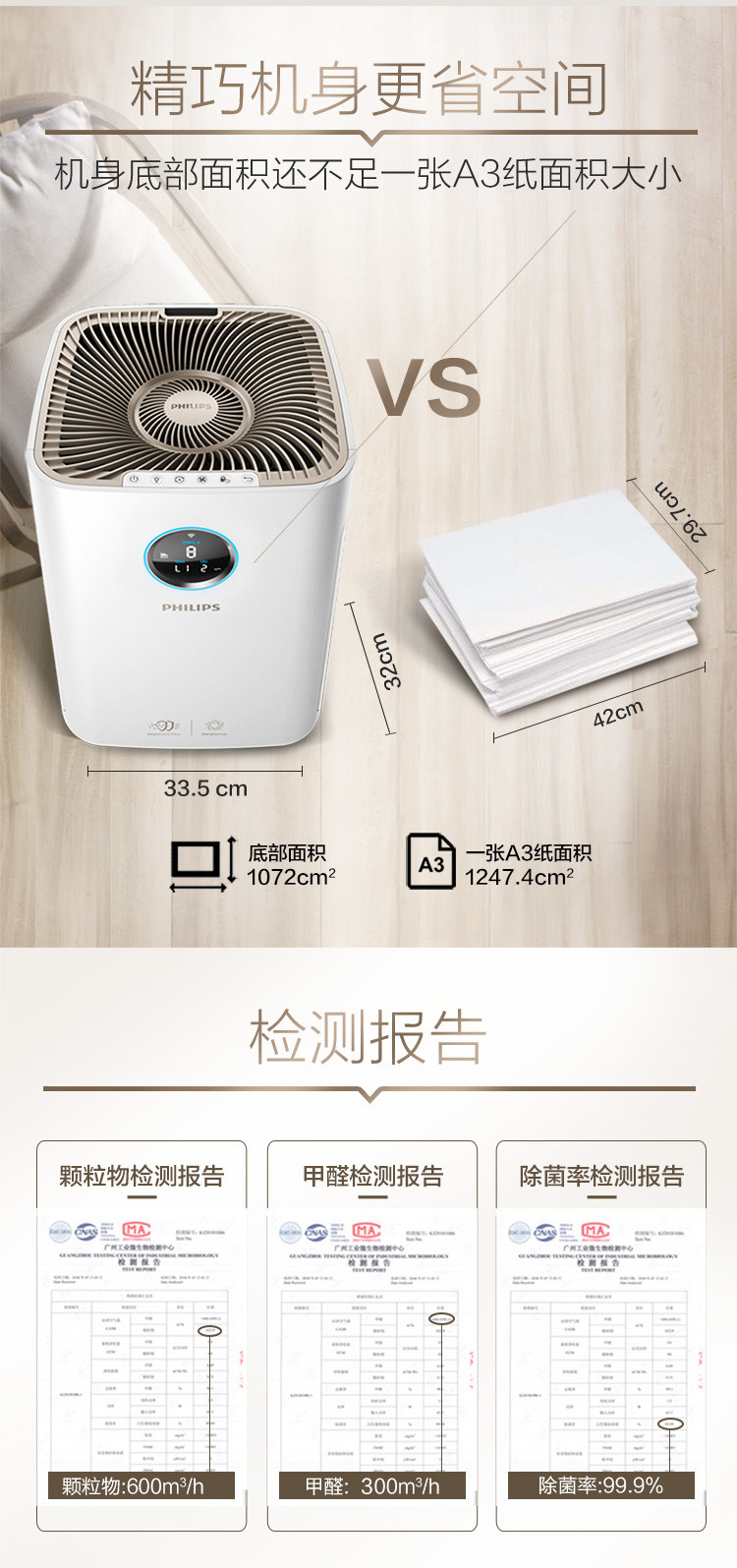 飞利浦（PHILIPS）空气净化器 家用除甲醛除细菌PM2.5 京鱼座智能生态产品AC5668/00