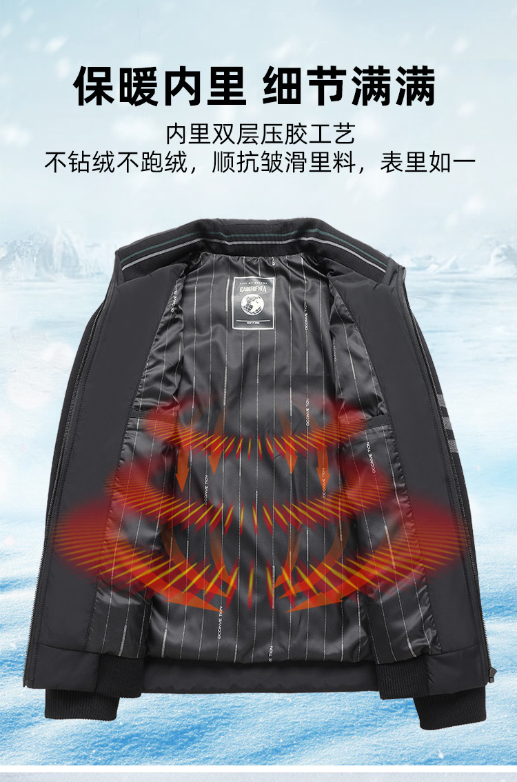 LANSBOTER/莱诗伯特 潮流白鸭绒羽绒服秋冬新款男青年短款立领羽绒服防寒羽绒外套