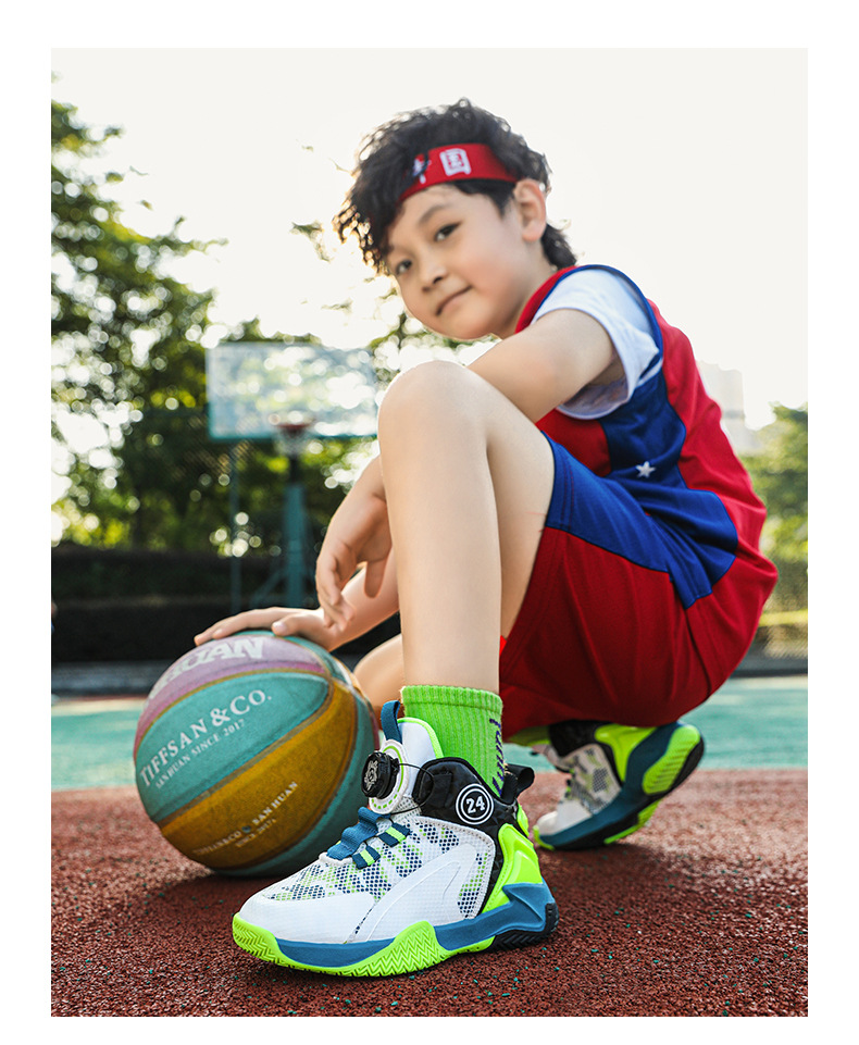 曼巴足迹 四季款儿童篮球鞋男童运动鞋女童跑步休闲鞋中大童学生
