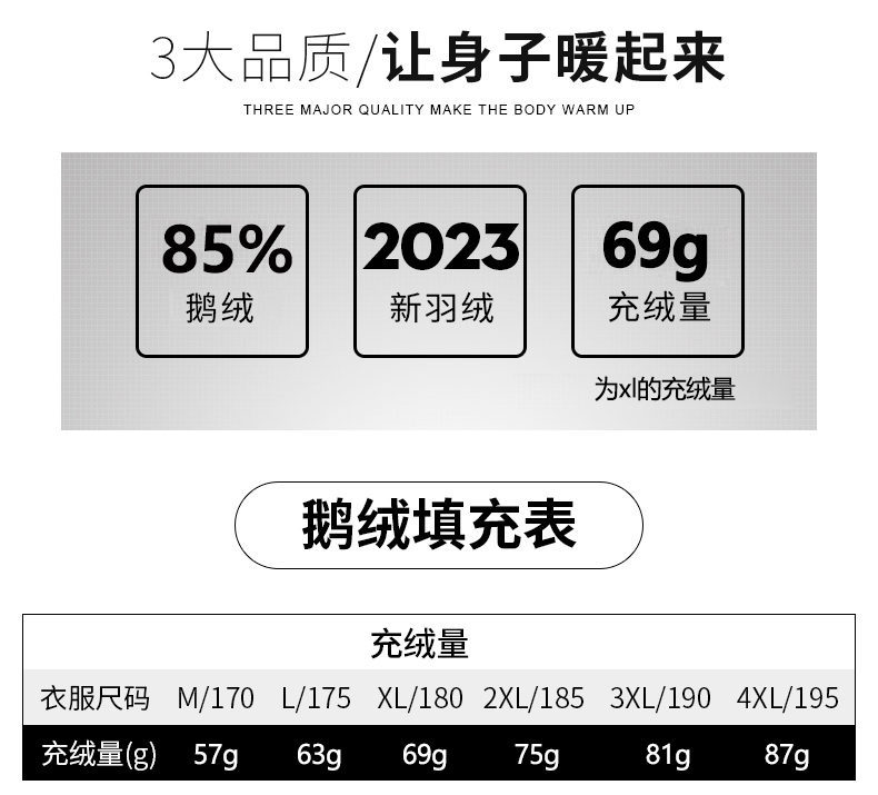 LANSBOTER/莱诗伯特 中年鹅绒服冬季新款加厚中长款外套商务休闲男装