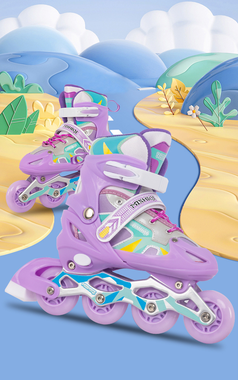 曼巴足迹 滑轮鞋溜冰鞋儿童套装3-4-5-6-7-9-10岁童轮滑鞋滑
