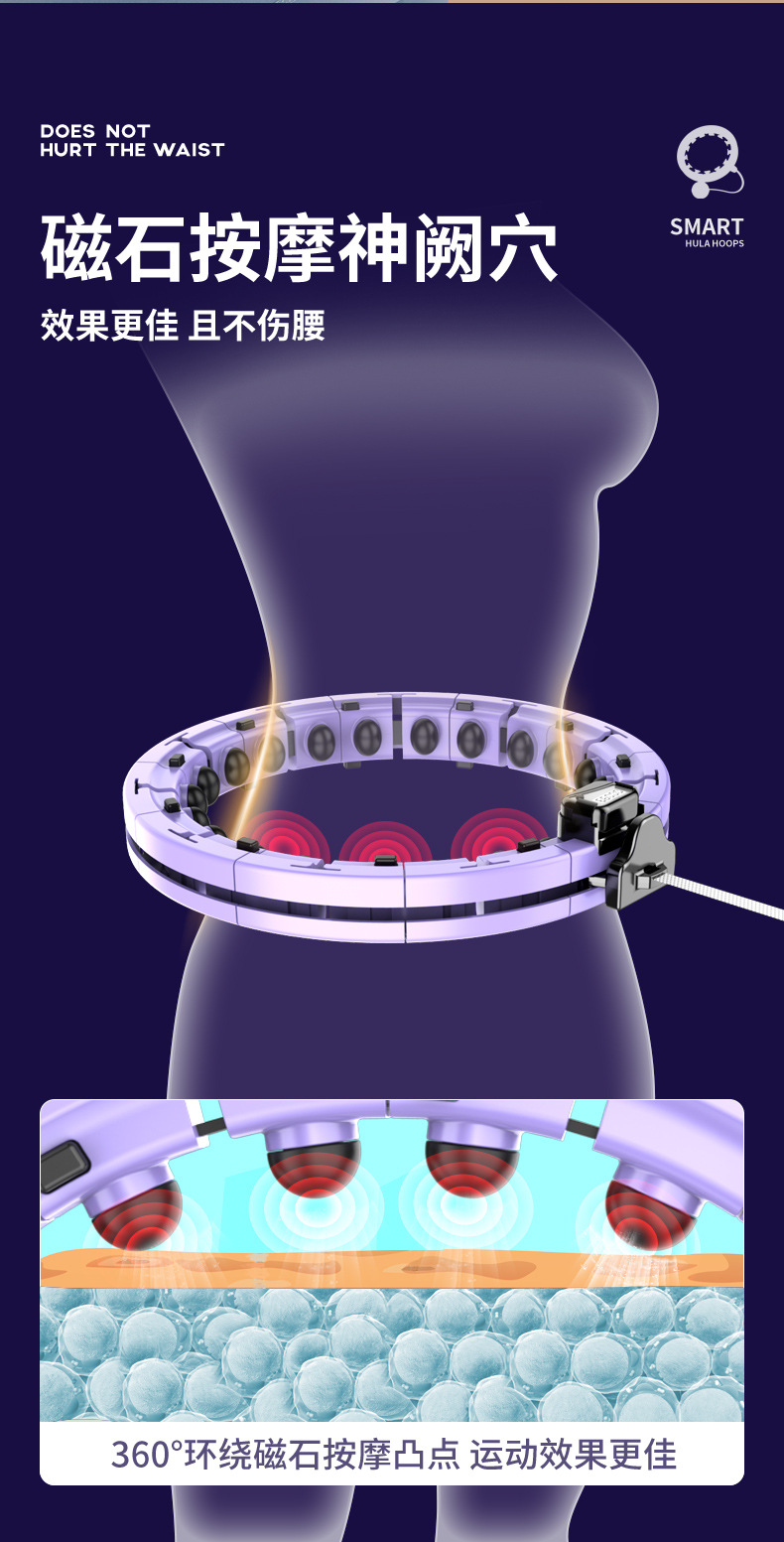 曼巴足迹 懒人瘦腰瘦肚呼啦圈静音不会掉智能呼啦圈可计数拆卸