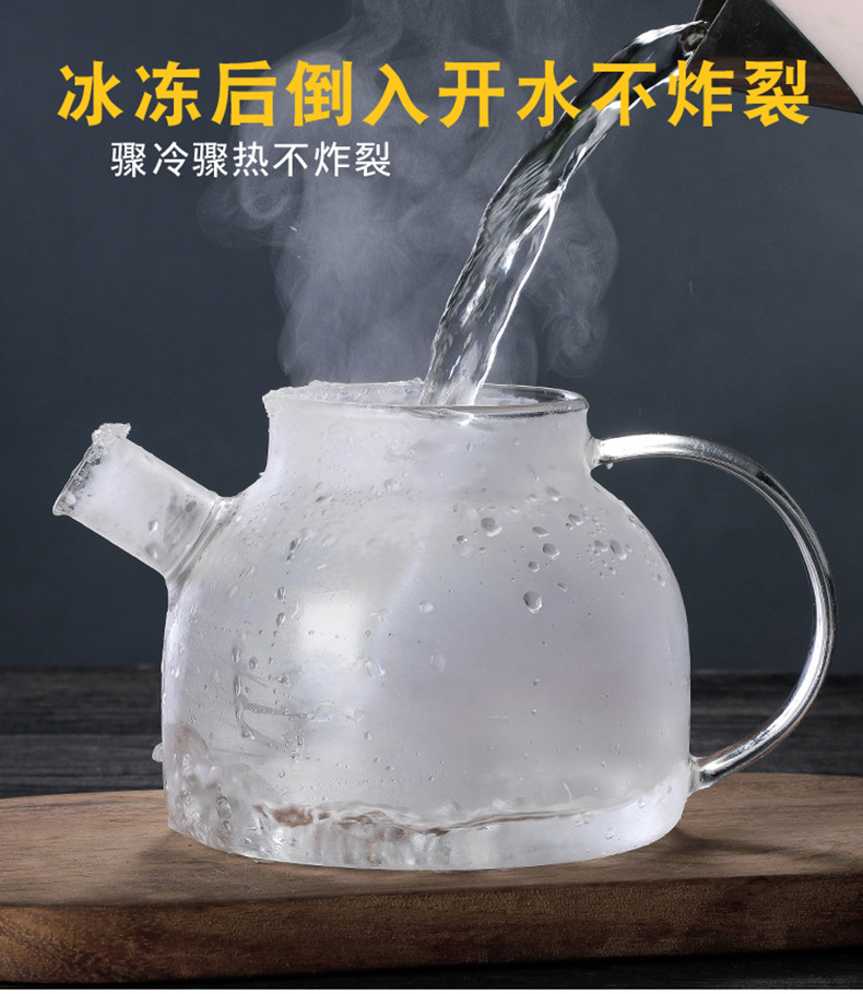 蓝漂(Lampure) 玻璃凉水壶花茶壶玻璃壶家用跨境高硼硅壶养生茶壶过滤爆款 冷水壶