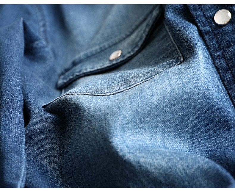 塔尔卡森 2023新款春秋韩版常规袖棉牛仔棉单排扣蓝色纯色棉翻领女式夹