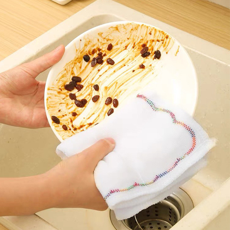 中科港 洗碗布厨房抹布不掉毛吸水刷碗巾百洁布易清洁多层不沾油保洁麻布