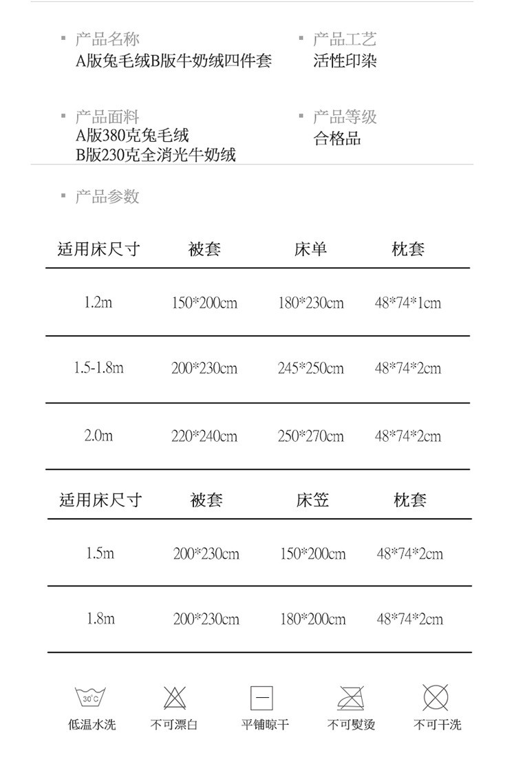 中科港 A类加厚兔毛绒牛奶绒四件套冬季保暖兔兔绒床单被套懒兔绒珊瑚绒