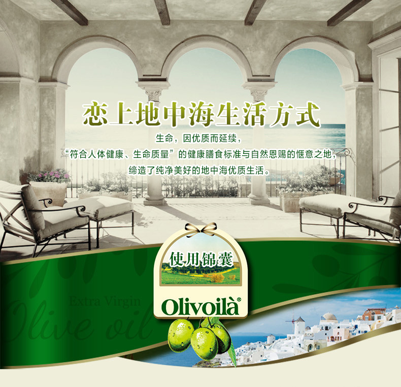 欧丽薇兰（Oliviá）特级初榨食用油 橄榄油简装礼盒750ml*2