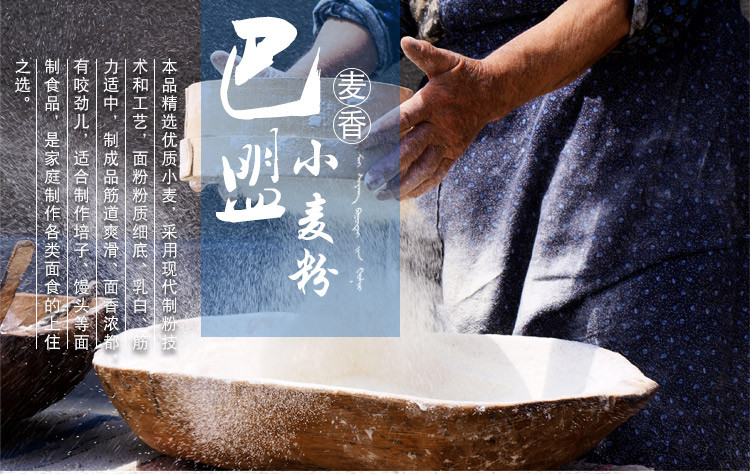  香雪巴盟麦香小麦粉5kg 高筋面粉饺子包子馒头面条 内蒙古面粉 家庭面粉产地内蒙古香雪工厂