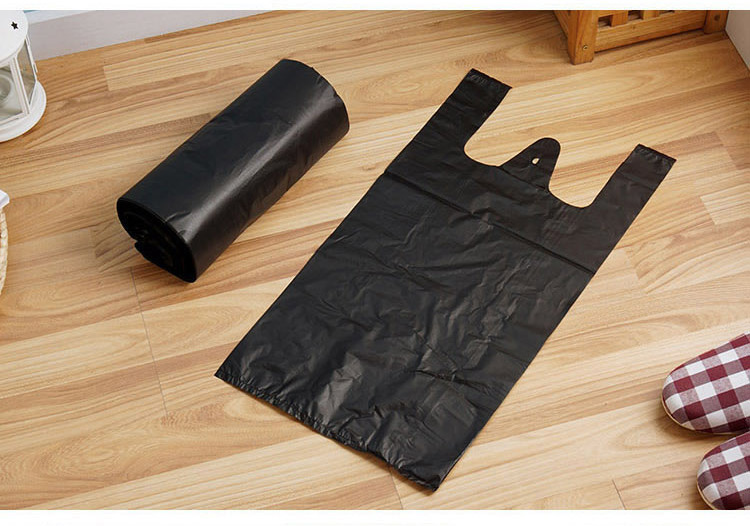 欧润哲 100只装10升手提垃圾桶垃圾袋黑色塑料袋子 厨房背心式清洁袋家用创意