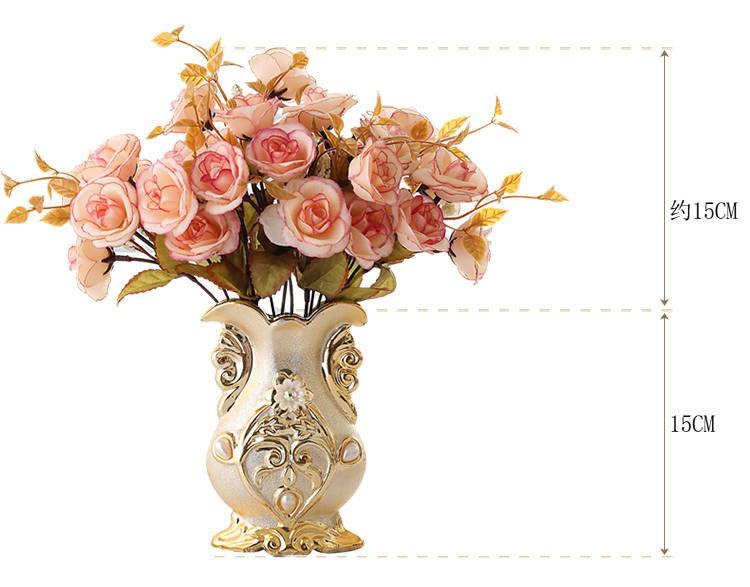 【送瓶垫】欧式陶瓷台面花瓶客厅插花餐桌摆件创意仿真花瓶装饰品