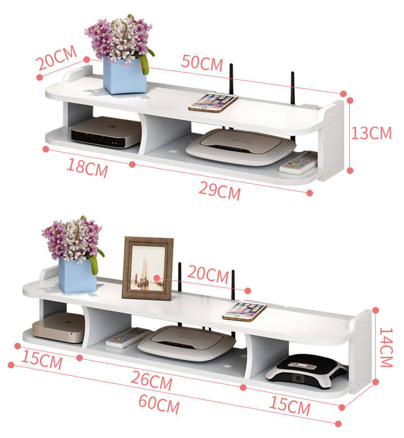 免打孔客厅电视墙上机顶盒架置物架路由器收纳盒壁挂装饰隔板卧室