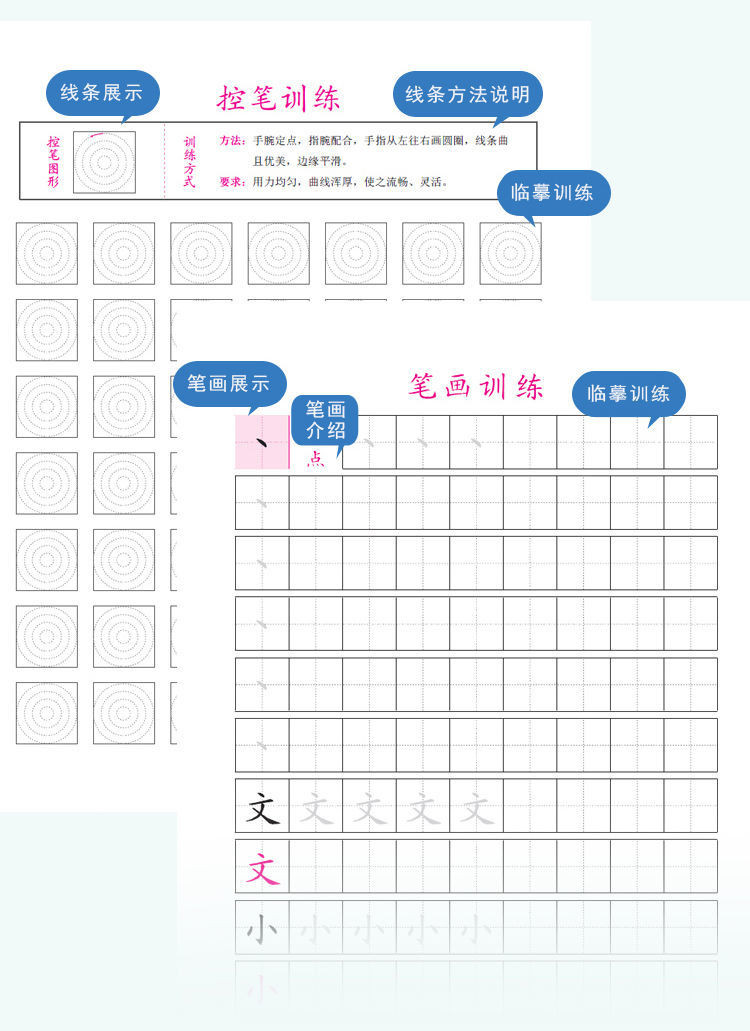 儿童控笔训练字帖硬笔数字描红本幼儿园小学基础控笔训练点阵笔画