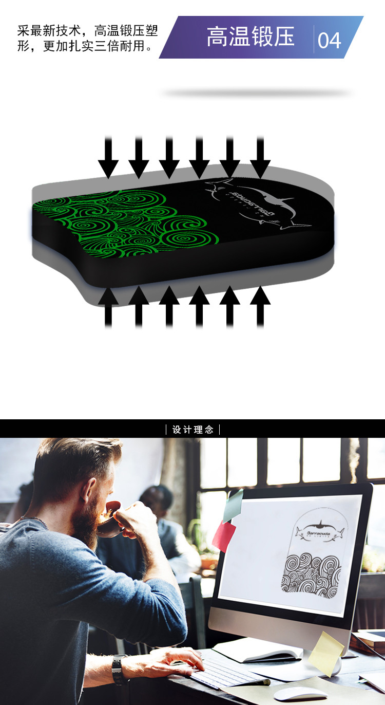 美国巴洛酷达Barracuda儿童浮板 密度高浮力大耐磨不易变形鲨鱼小浮板