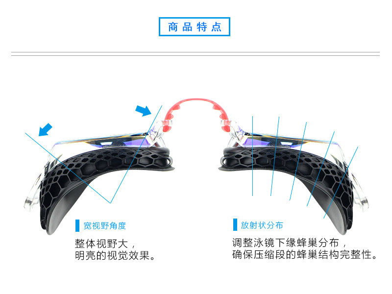 美国LANE4 羚活 iexcel高清防水防雾防紫外线 游泳近视泳镜VX-958