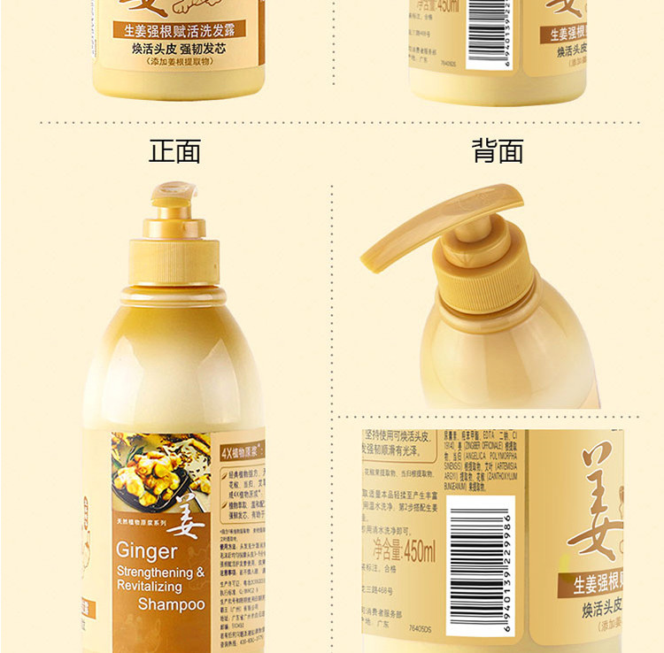 霸王 生姜强根赋活洗发露450ml（2瓶装）