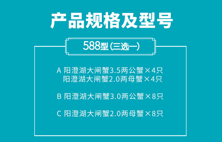 天匠食鲜工坊 阳澄湖大闸蟹礼盒588型卡券自提三选一（原产地发货）