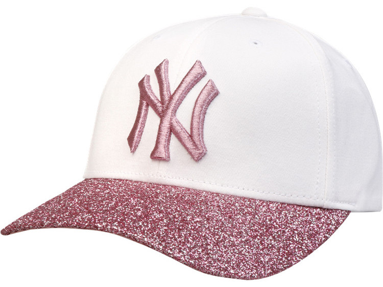 MLB 美职棒棒球帽 白色玫红亮片NY 32CP81711-50W