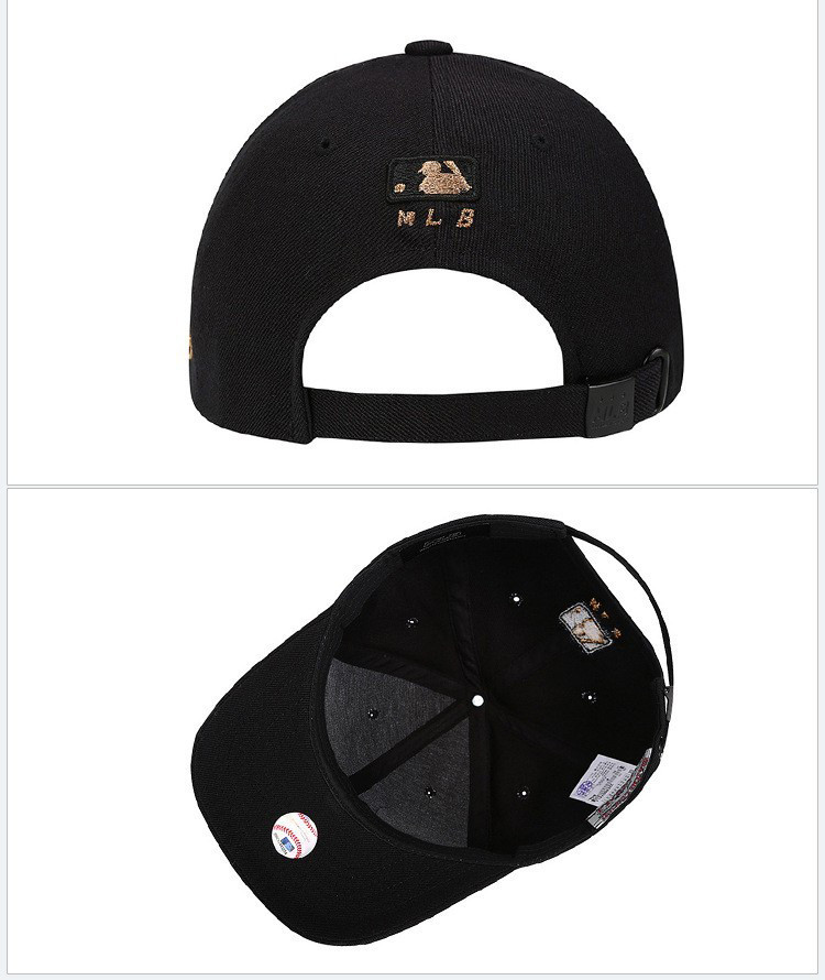 MLB 美职棒棒球帽 黑标金边侧压胶字母YK   32CP05系列