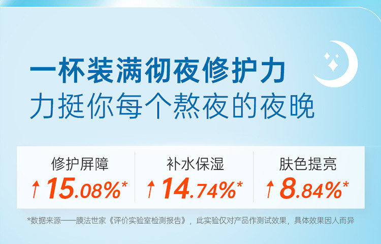 膜法世家 复活草熬夜急救修护睡眠面膜 涂抹式便携补水免洗面膜 男女可用 15g×6个