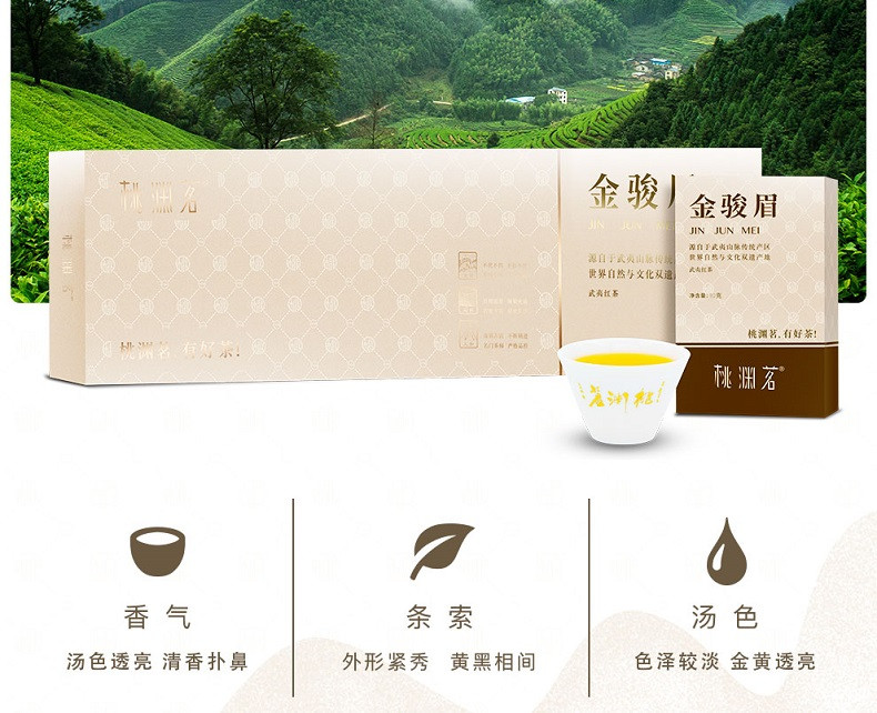 桃渊茗国潮炫彩烟条茶叶武夷红茶金骏眉茶叶2条配提袋 200G蜜香型武夷山金骏眉红茶