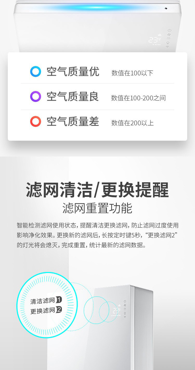 飞科(FLYCO) 空气净化器 FP9001家用净化器除烟除甲醛除雾霾除粉尘异味