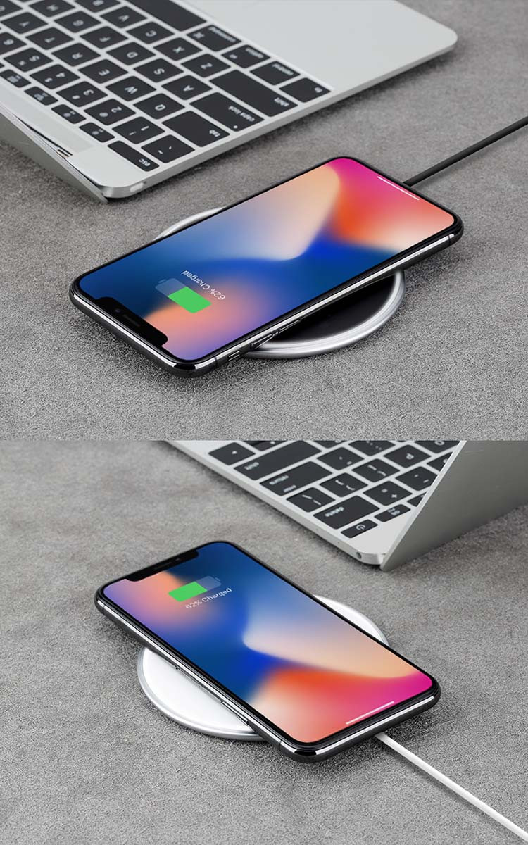ROCK 苹果XS/XSMax/XR/8/8plus无线充电器手机快充通用底座 【铝合金】W10