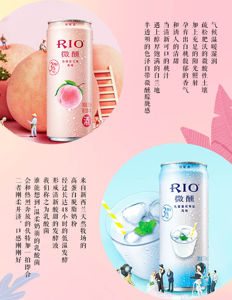 RIO 锐澳鸡尾酒套装微醺全系列330ml*10罐整箱