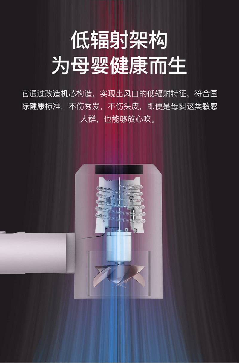 Lowra rouge罗拉如炬 电吹风机远红外线低辐射负离子可折叠3档冷热风CL-2023